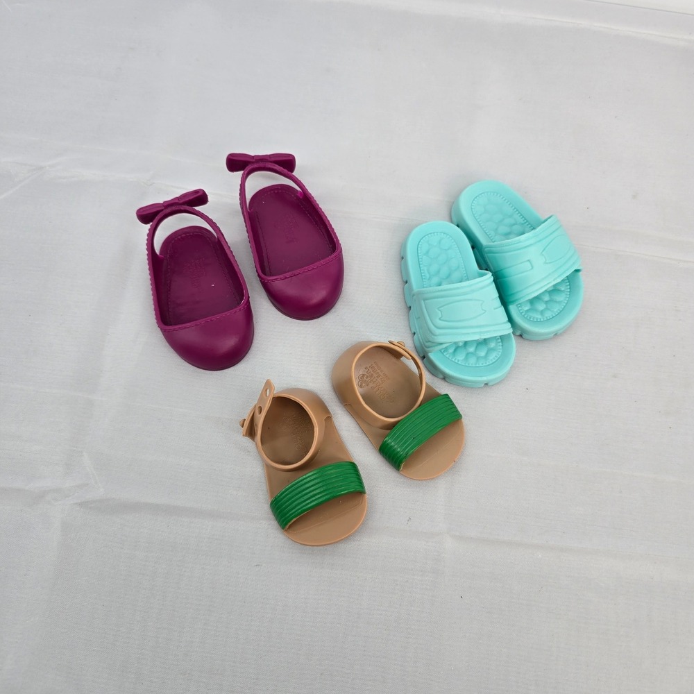 Our Generation by Battat 18 Inch Doll Shoes Lot Purple Flats Teal Slides Sandals